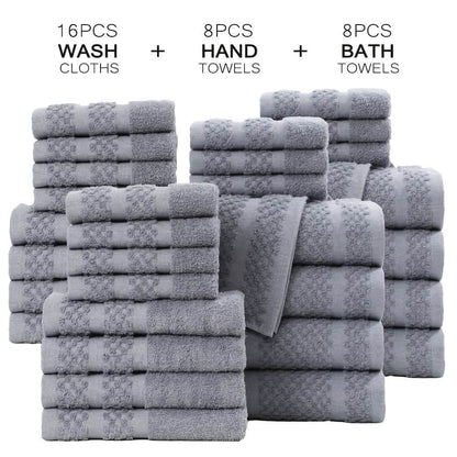 Gray Cotton Bath Towel Set