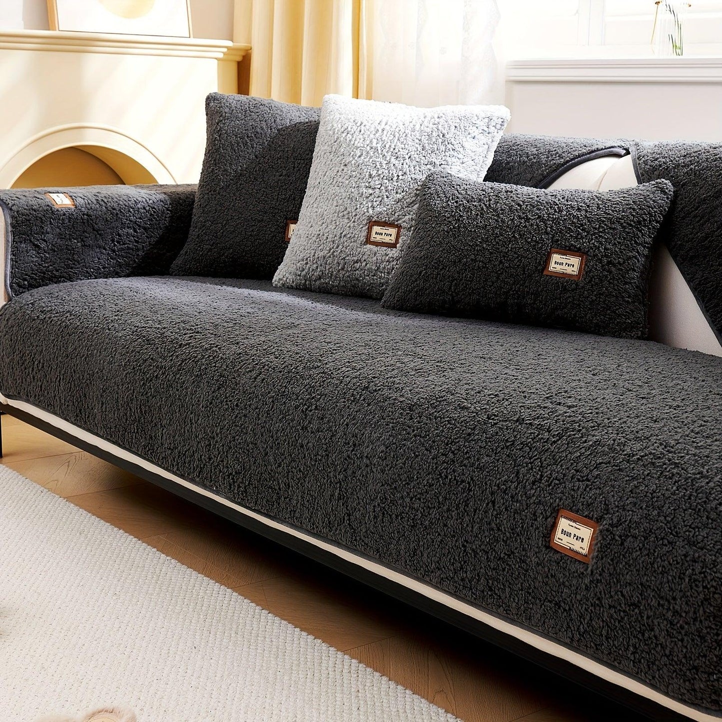 High-Quality Plush Sherpa Sofa Cover