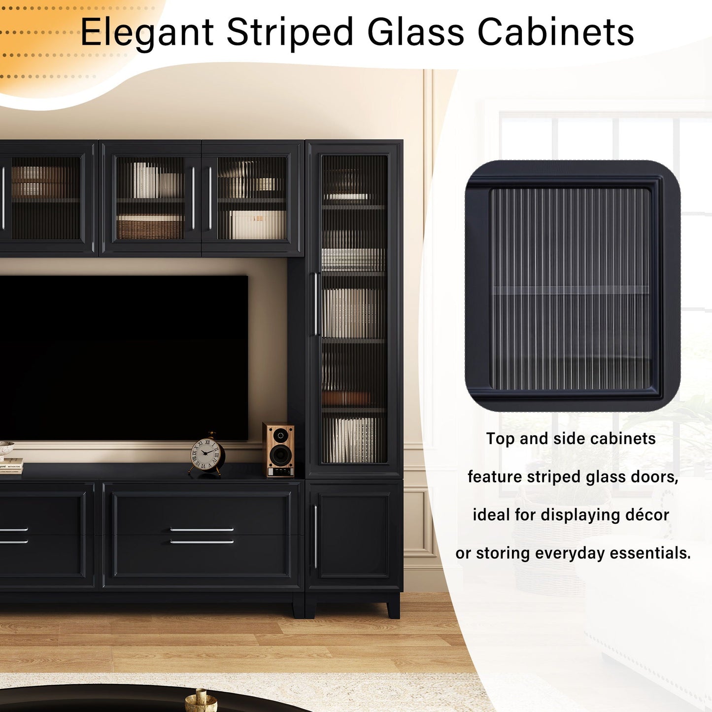 Entertainment Center With Glass Doors