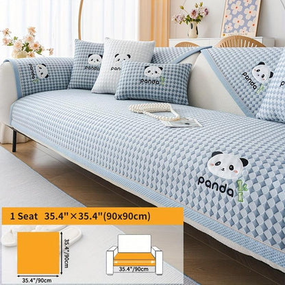 Waterproof Couch Cover, Non-Slip Panda Pattern Sofa Cover