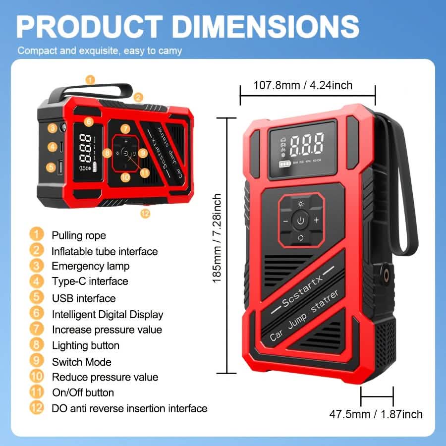 Car Jump Starter & Portable Compressor