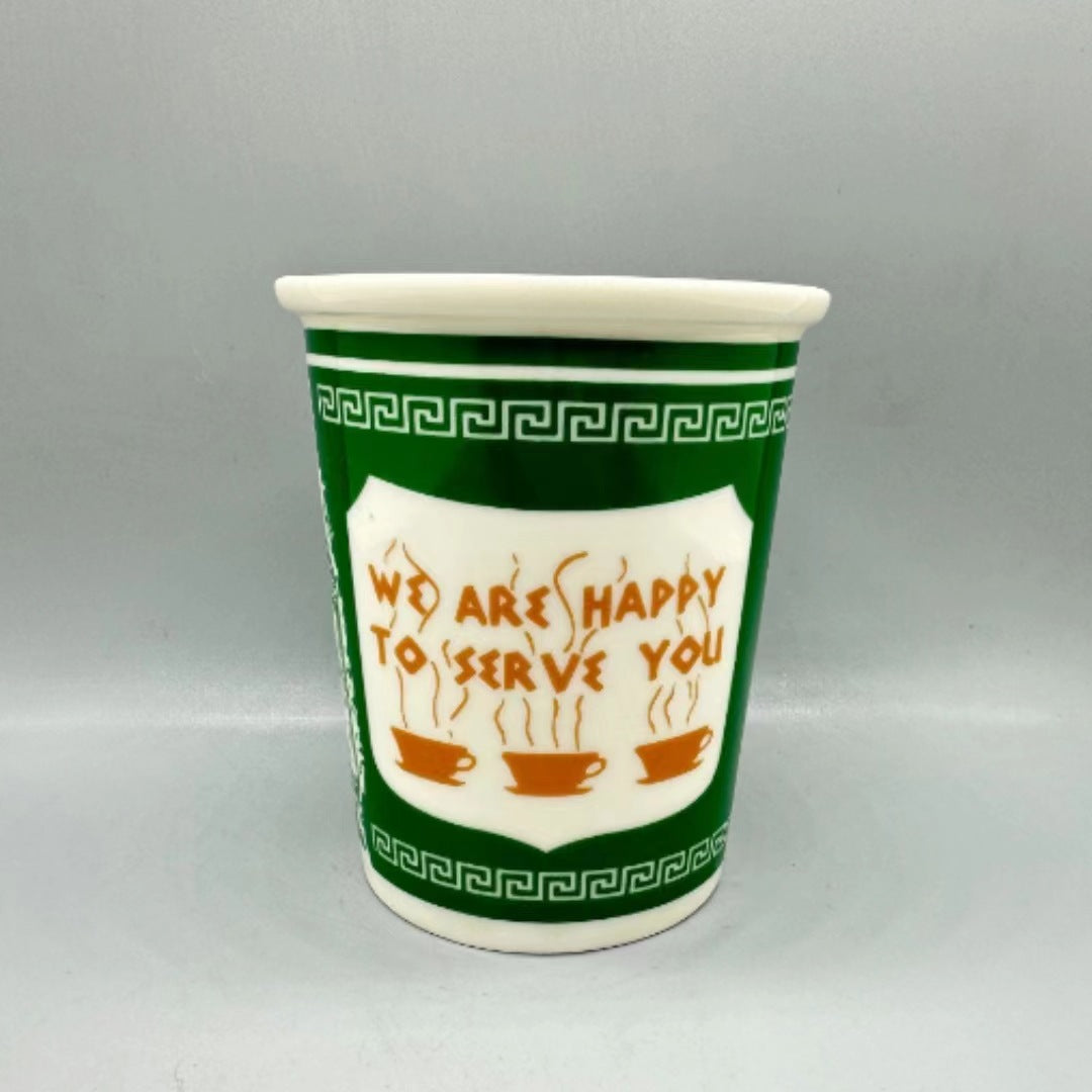 Paper Cup Style Ceramic Coffee Mug