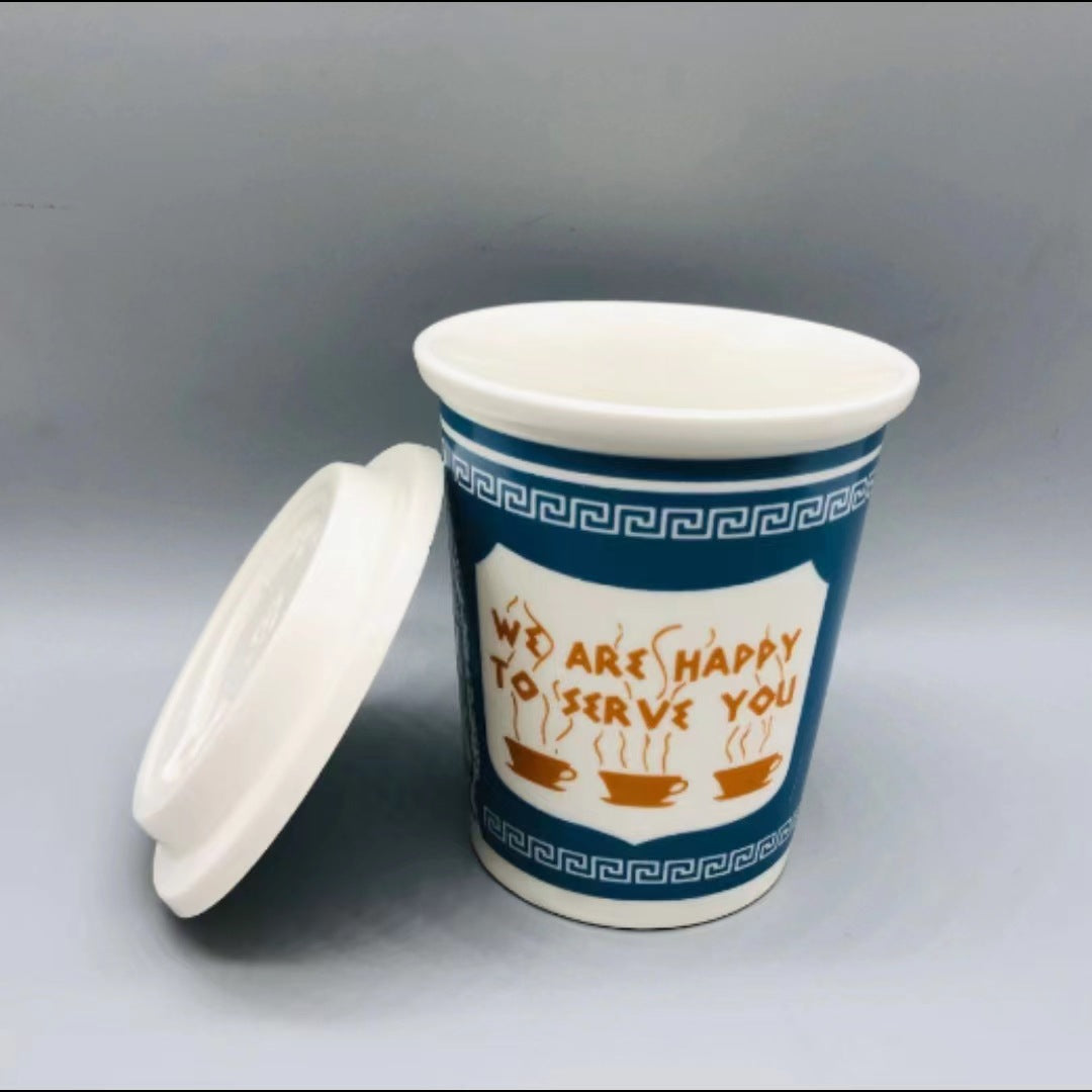 Paper Cup Style Ceramic Coffee Mug