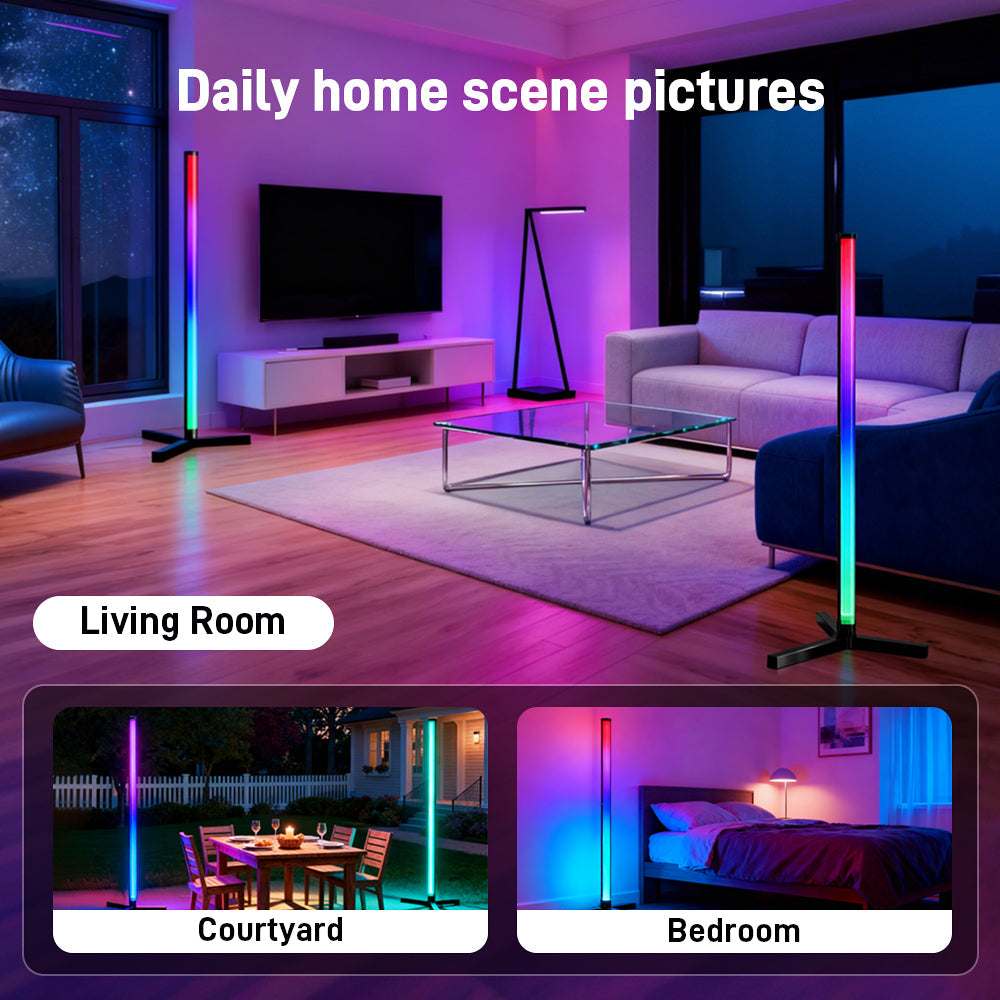 RGB LED Corner Floor Lamp, flip 180