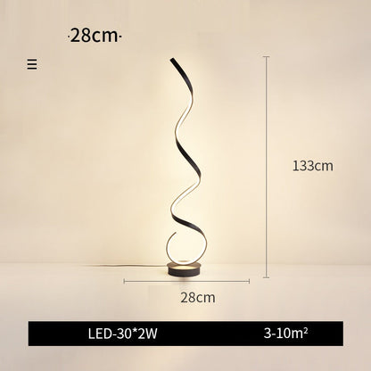 Simple Spiral Line Wave Floor Lamp
