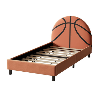 Basketball Design Upholstered Twin Platform Bed Sport Style
