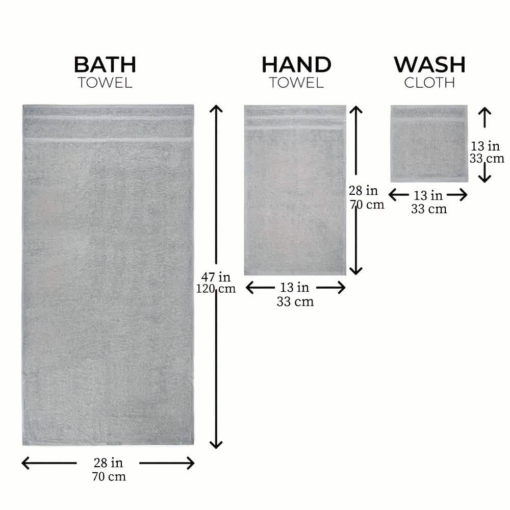 Gray Cotton Bath Towel Set