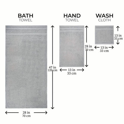 Gray Cotton Bath Towel Set