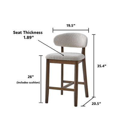 ACTU Counter Stools Set of 2, 26” Upholstered Bar Stools