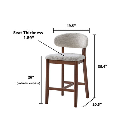 ACTU Counter Stools Set of 2, 26” Upholstered Bar Stools