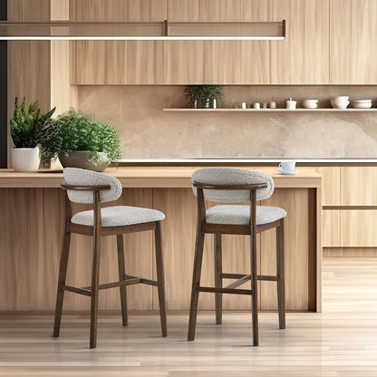 Bar Stools Set of 2, 30” Upholstered Bar Height Stools