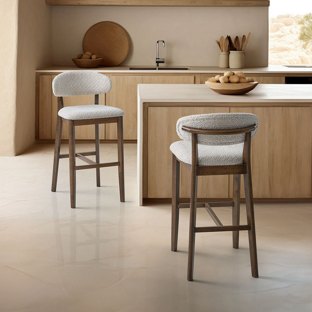 Bar Stools Set of 2, 30” Upholstered Bar Height Stools