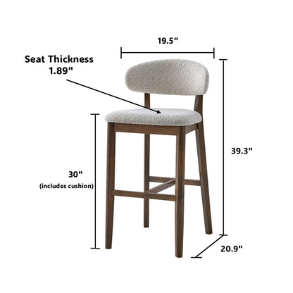 Bar Stools Set of 2, 30” Upholstered Bar Height Stools
