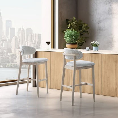 Bar Stools Set of 2, 30” Upholstered Bar Height Stools