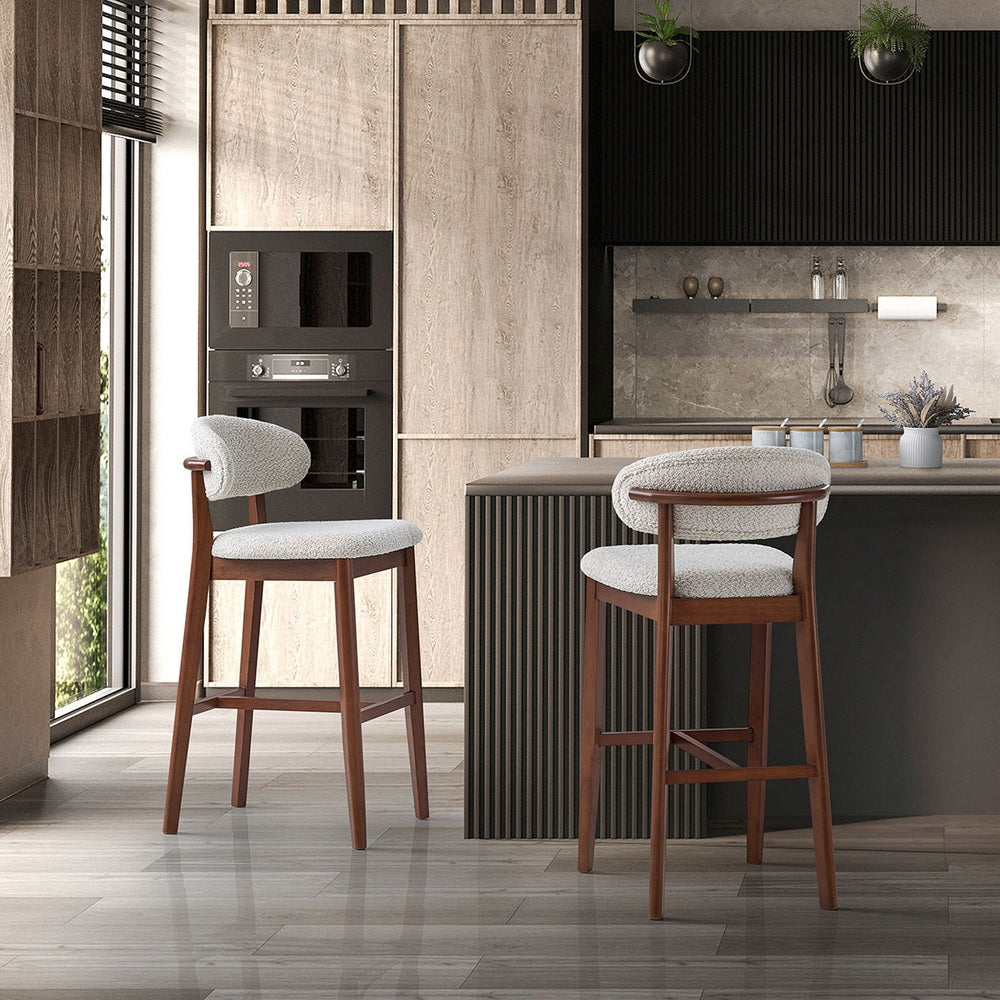 Bar Stools Set of 2, 30” Upholstered Bar Height Stools