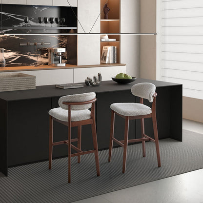 Bar Stools Set of 2, 30” Upholstered Bar Height Stools