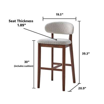 Bar Stools Set of 2, 30” Upholstered Bar Height Stools