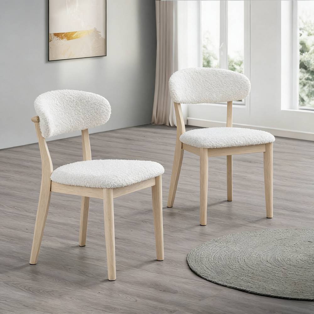 Scandinavian Dining Table Set with Upholstered Chairs for Small Spaces