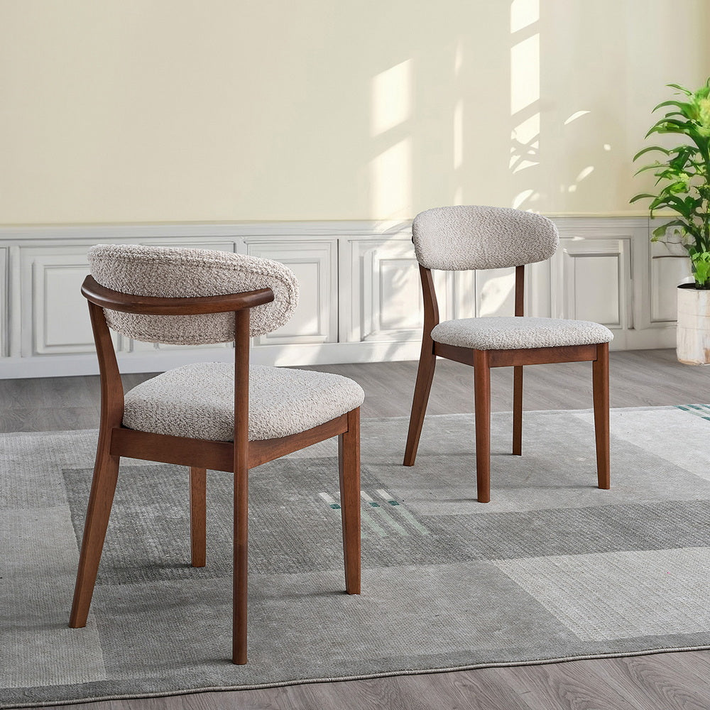 Scandinavian Dining Table Set with Upholstered Chairs for Small Spaces