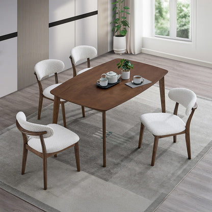 Scandinavian Dining Table Set with Upholstered Chairs for Small Spaces