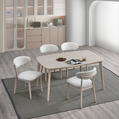 Scandinavian Dining Table Set with Upholstered Chairs for Small Spaces