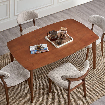 Scandinavian Dining Table Set with Upholstered Chairs for Small Spaces