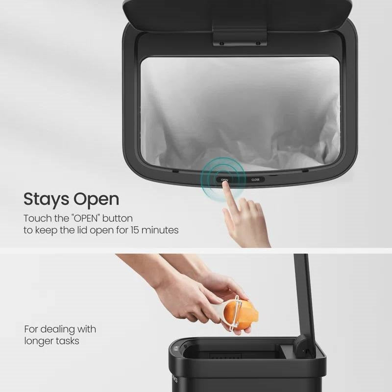 Black 13-Gallon Kitchen Trash Can