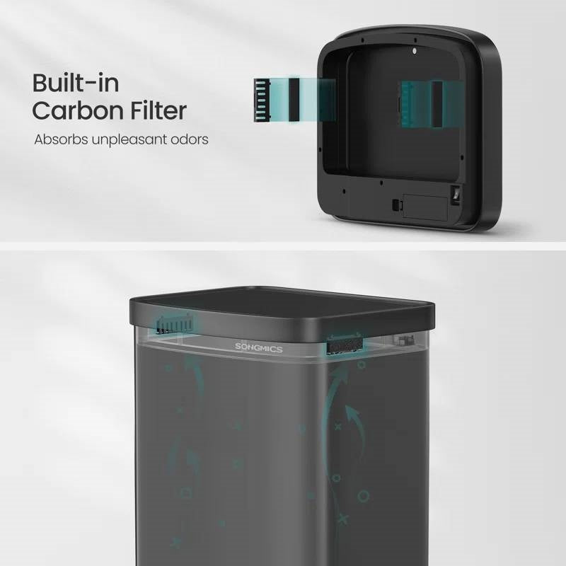 Black 13-Gallon Kitchen Trash Can