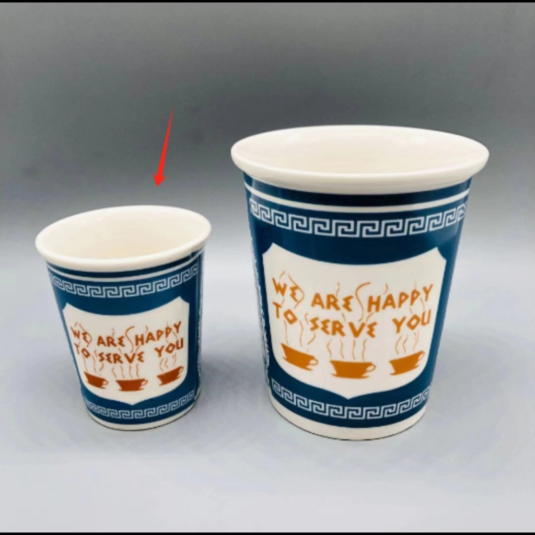 Paper Cup Style Ceramic Coffee Mug
