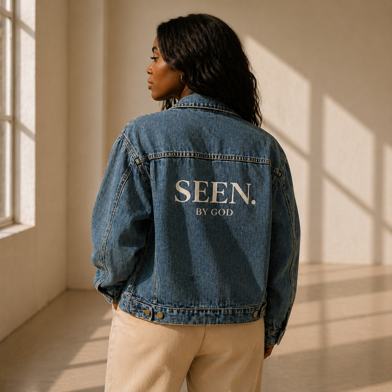 SEEN. BY GOD Women's Oversized Denim Jacket