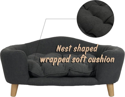 Elevated Dog Sofa Bed Corduroy Pet Couch 30 Inch