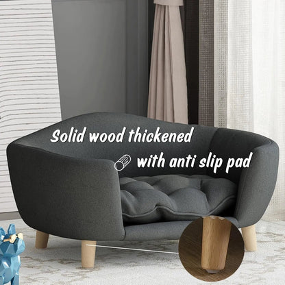 Elevated Dog Sofa Bed Corduroy Pet Couch 30 Inch