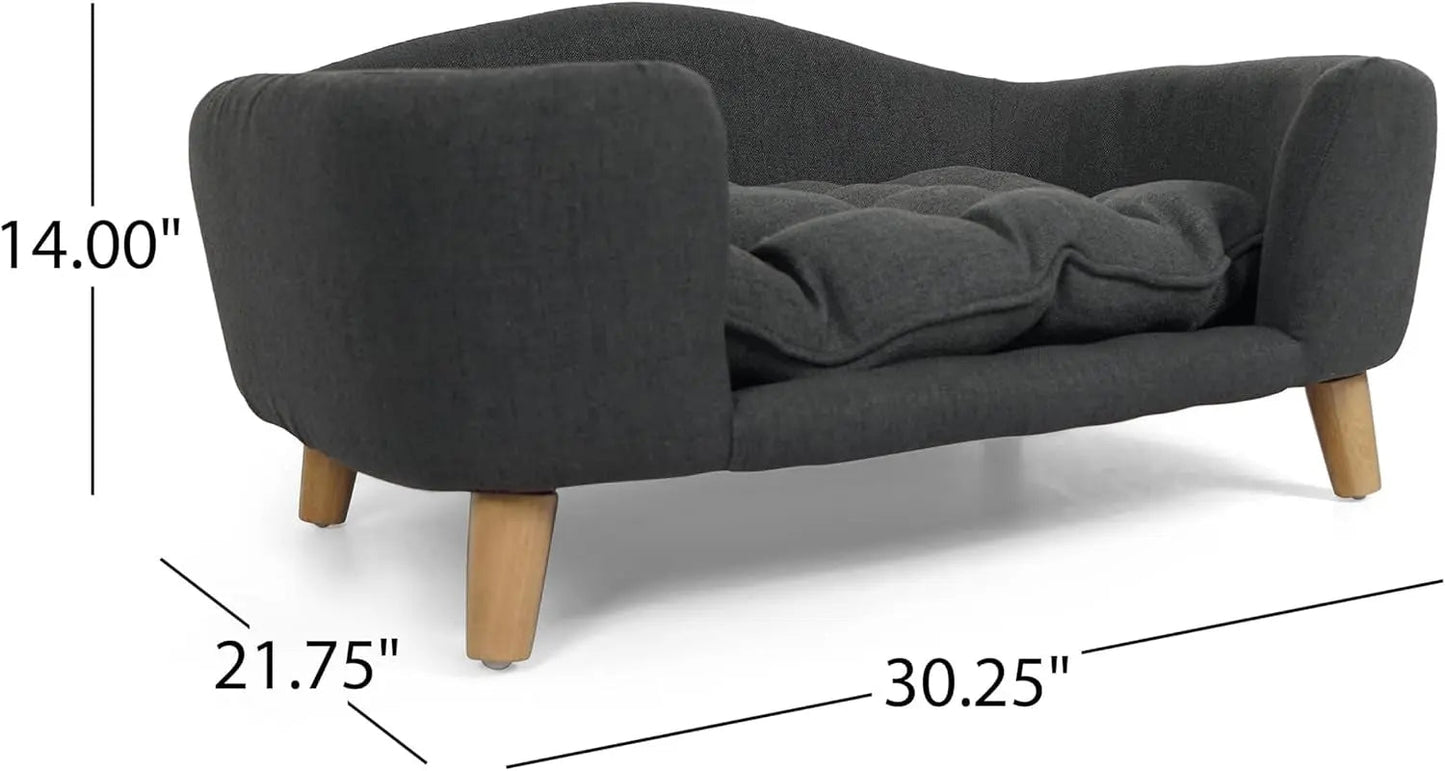 Elevated Dog Sofa Bed Corduroy Pet Couch 30 Inch
