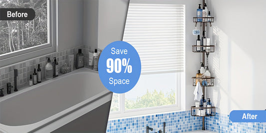 4-Tier Corner Shower Organizer Telescopic Pole
