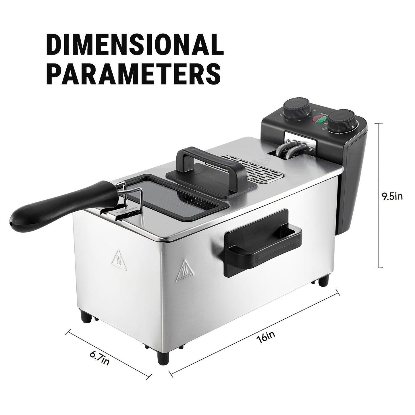 1700W Electric Deep Fryer 3L/5L Stainless Steel