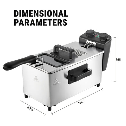 1700W Electric Deep Fryer 3L/5L Stainless Steel