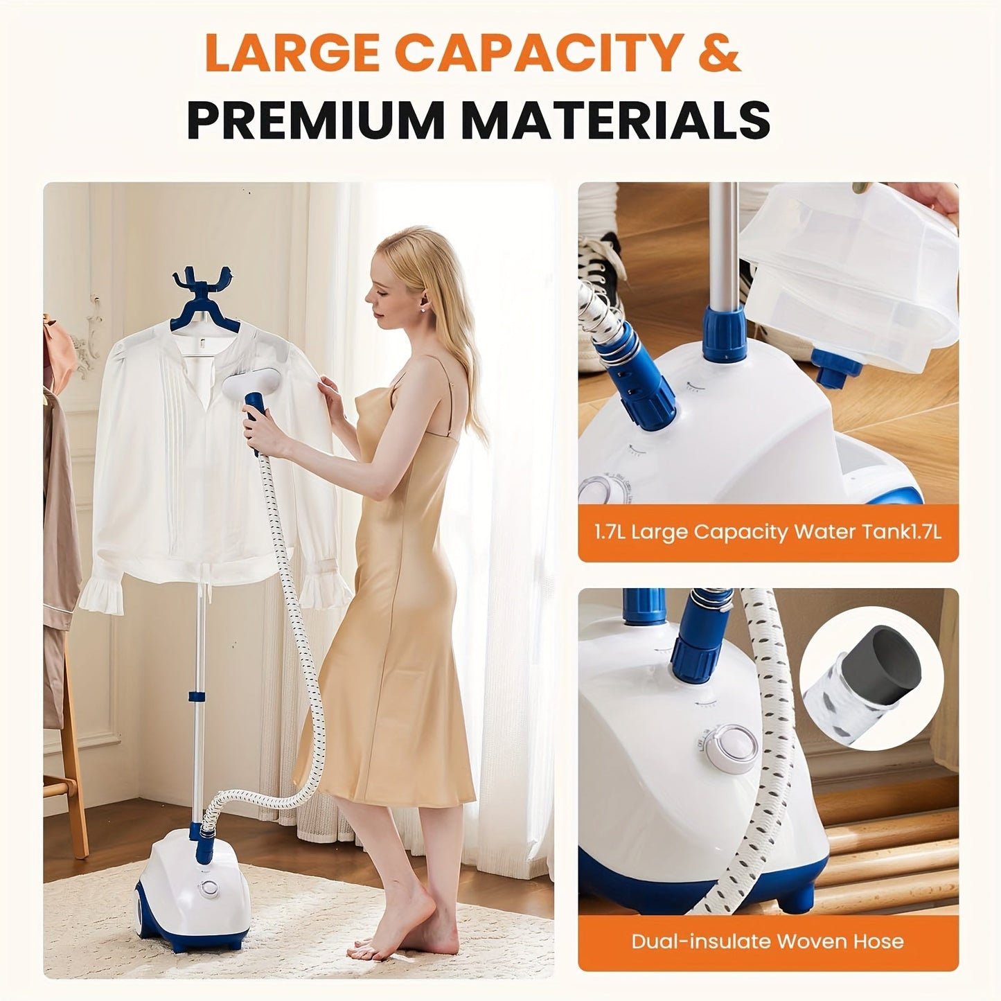 1500W Garment Steamer Standing Clothes Steamer