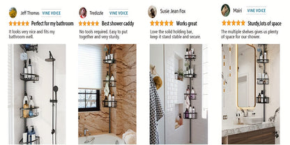 4-Tier Corner Shower Organizer Telescopic Pole