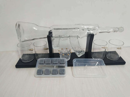 AK47 Rifle Gun Whiskey Wine Glass Decanter Set