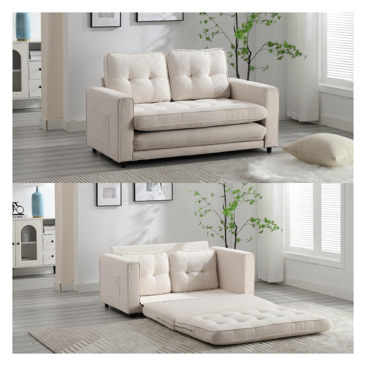 3 Fold Sofa Convertible Futon Couch sleeper