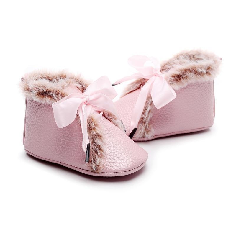 Baby PU Boots Winter Anti-slip Warm First Walkers