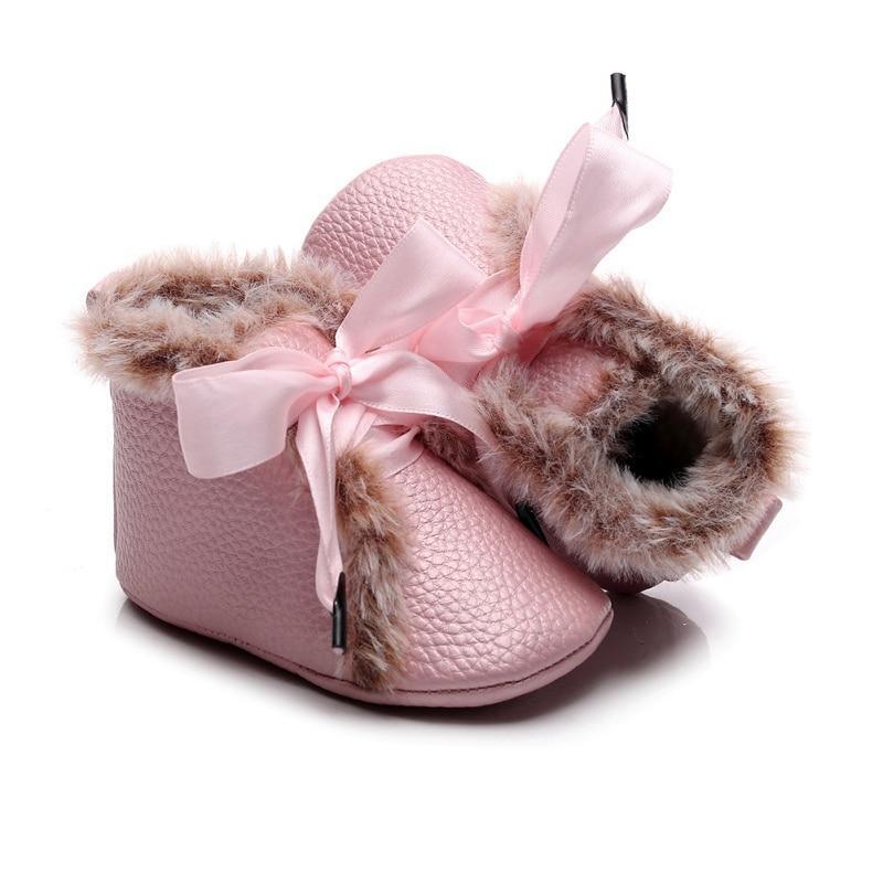 Baby PU Boots Winter Anti-slip Warm First Walkers