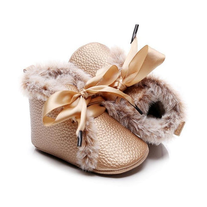 Baby PU Boots Winter Anti-slip Warm First Walkers