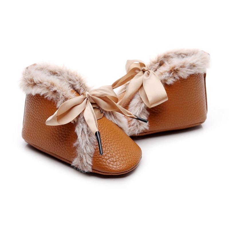 Baby PU Boots Winter Anti-slip Warm First Walkers
