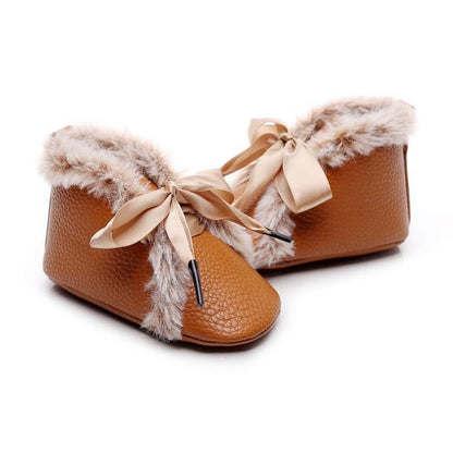 Baby PU Boots Winter Anti-slip Warm First Walkers