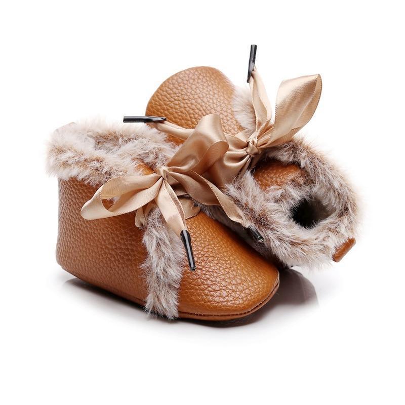 Baby PU Boots Winter Anti-slip Warm First Walkers