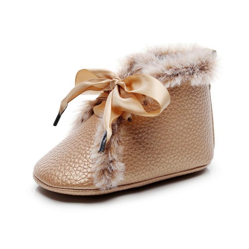Baby PU Boots Winter Anti-slip Warm First Walkers