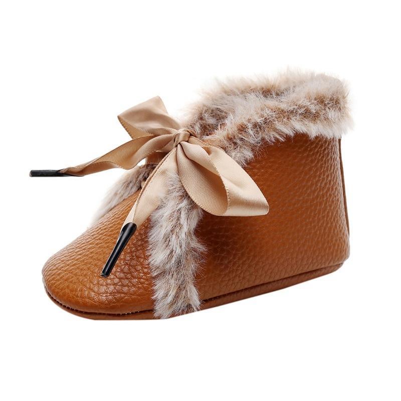 Baby PU Boots Winter Anti-slip Warm First Walkers