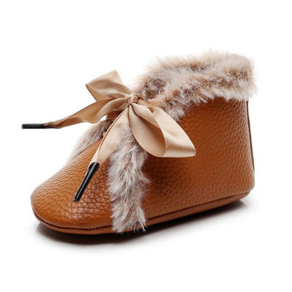 Baby PU Boots Winter Anti-slip Warm First Walkers