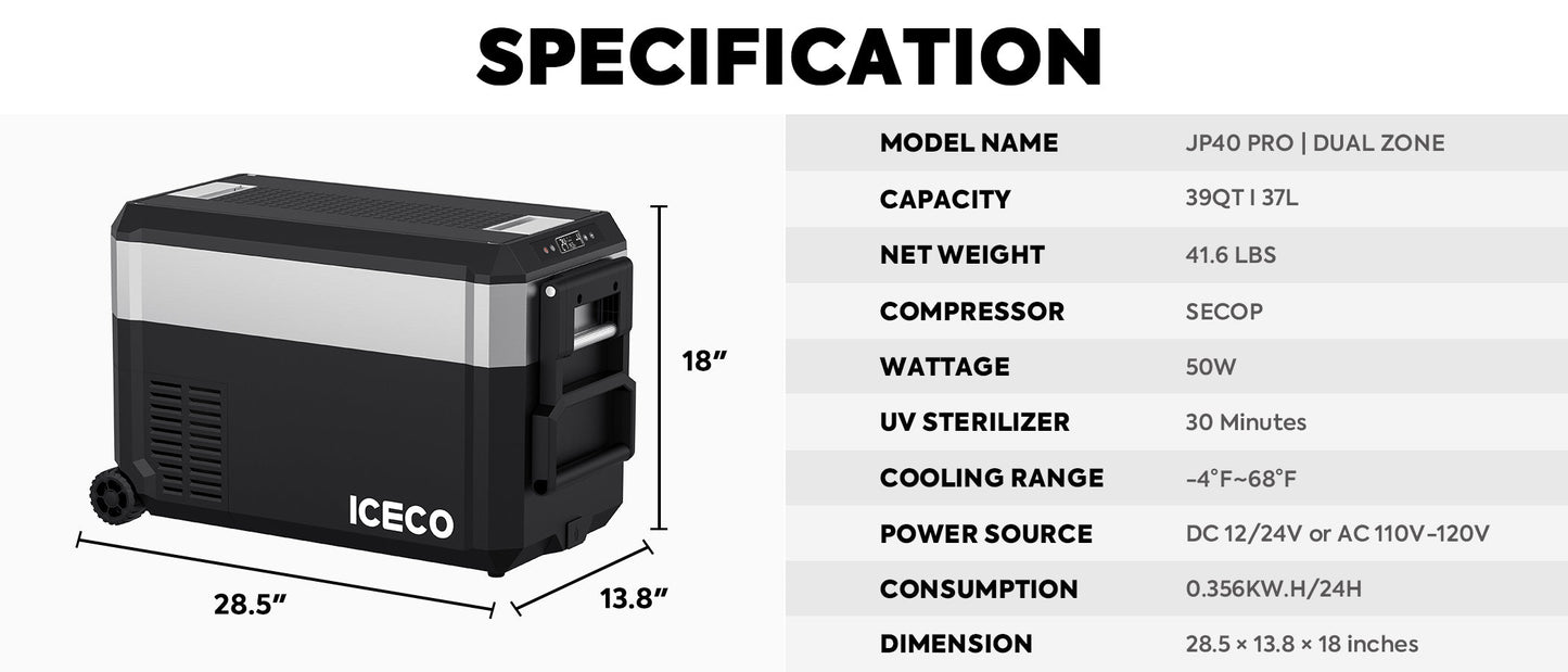 Pro Dual Zone Wheeled Portable Freezer